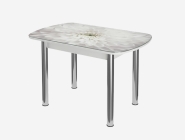 Стол Можгинский лесокомбинат овальный Бостон-2 фотопечать Флоренс/Белый/Хром брифинг