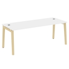 Стол рабочий руководителя Рива ONIX WOOD OW.SRR-6.8 Белый Бриллиант/Светлый