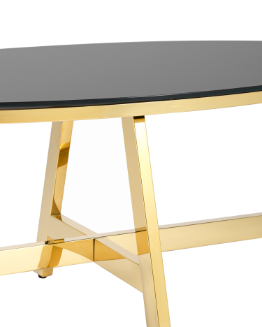 Журнальный стол Stool group АЛЬБА, 100*50, стекло черное, сталь золото