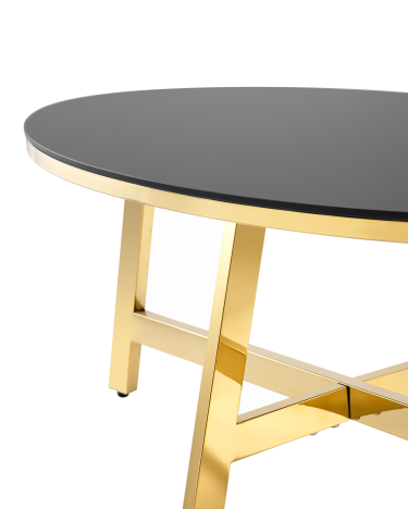 Журнальный стол Stool group АЛЬБА, 100*50, стекло черное, сталь золото