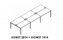 Составная рабочая станция Skyland XTEN GLOSS XGWST 2814 + XIGWST 1414 Дуб Сонома