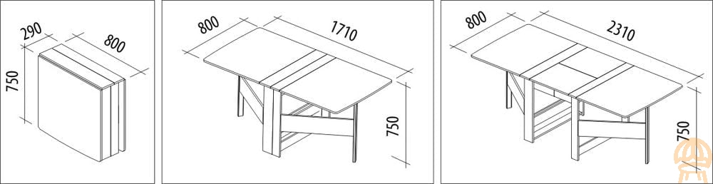 Стол раскладной книжка схема