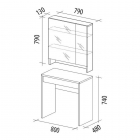 Туалетный столик с зеркалом Витра Кашемир 21 Дуб Кронберг/Кашемир