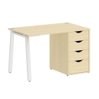 Стол письменный Рива HOME OFFICE VR.SP-3-118.4.A Клен/Белый металл