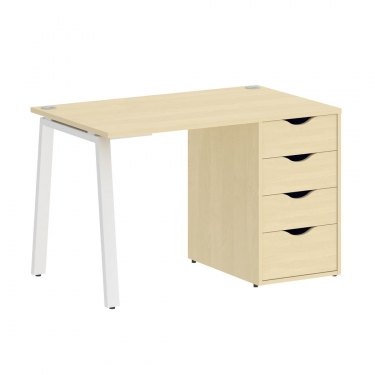 Стол письменный Рива HOME OFFICE VR.SP-3-118.4.A Клен/Белый металл