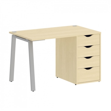 Стол письменный Рива HOME OFFICE VR.SP-3-118.4.A Клен/Серый металл