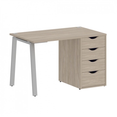 Стол письменный Рива HOME OFFICE VR.SP-3-118.4.A Дуб Аттик/Серый металл