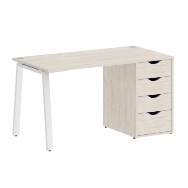 Стол письменный Рива HOME OFFICE VR.SP-3-138.4.A Денвер Светлый/Белый металл