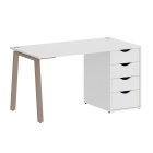 Стол письменный Рива HOME OFFICE VR.SP-3-138.4.A Белый/Мокко металл