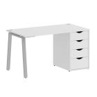 Стол письменный Рива HOME OFFICE VR.SP-3-138.4.A Белый/Серый металл