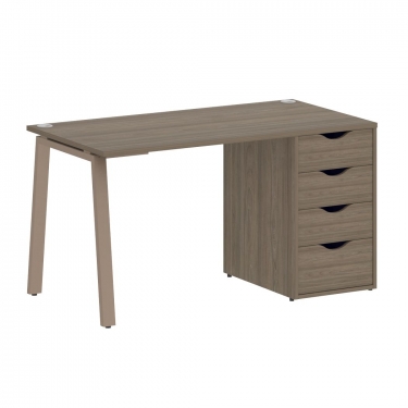 Стол письменный Рива HOME OFFICE VR.SP-3-138.1.A Вяз Благородный/Мокко металл