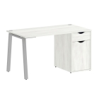 Стол письменный Рива HOME OFFICE VR.SP-3-138.1.A Снежная Платина/Серый металл