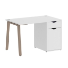 Стол письменный Рива HOME OFFICE VR.SP-3-118.1.A Белый/Мокко металл