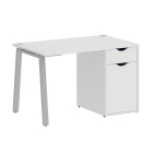 Стол письменный Рива HOME OFFICE VR.SP-3-118.1.A Белый/Серый металл