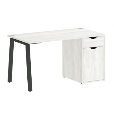 Стол письменный Рива HOME OFFICE VR.SP-3-138.1.A Снежная Платина/Антрацит металл