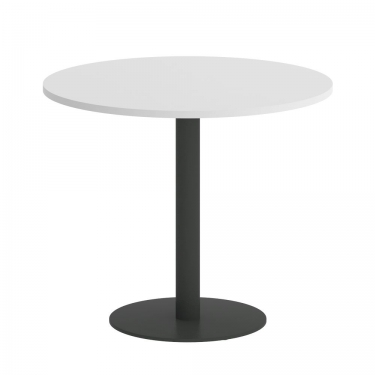 Стол журнальный круглый Рива HOME OFFICE VR.SP-5-90.1 Белый Бриллиант/Антрацит металл