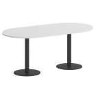 Стол овальный Рива HOME OFFICE VR.SP-5-180.1 Белый Бриллиант/Антрацит металл