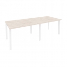 Стол переговорный 2 столешницы Рива ONIX O.MP-PRG-2.2 Денвер Светлый/Белый