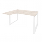 Стол эргономичный левый на О-образном м/к Рива ONIX O.MO-SA-3L Денвер Светлый/Белый