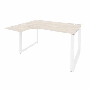 Стол эргономичный левый на О-образном м/к Рива ONIX O.MO-SA-3L Денвер Светлый/Белый