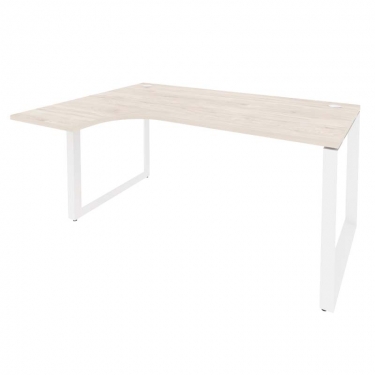 Стол эргономичный левый на О-образном м/к Рива ONIX O.MO-SA-4L Денвер Светлый/Белый