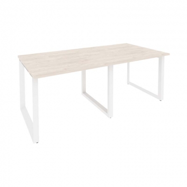 Стол переговорный 2 столешницы Рива ONIX O.MO-PRG-2.1 Денвер Светлый/Белый