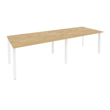Стол переговорный 2 столешницы Рива ONIX O.MP-PRG-2.3 Тиквуд Светлый/Белый