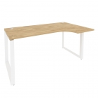 Стол эргономичный правый на О-образном м/к Рива ONIX O.MO-SA-1R Тиквуд Светлый/Белый