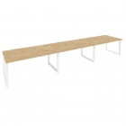 Стол переговорный 3 столешницы Рива ONIX O.MO-PRG-3.4 Тиквуд Светлый/Белый