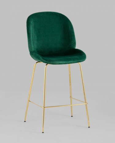 Стул полубарный Stool Group Beetle со спинкой gold Изумрудный