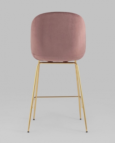 Стул полубарный Stool Group Beetle со спинкой gold Темно-розовый