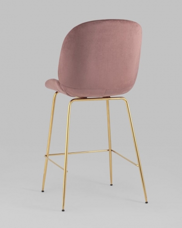 Стул полубарный Stool Group Beetle со спинкой gold Темно-розовый