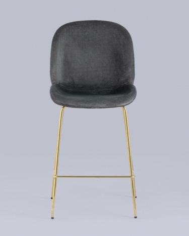 Стул полубарный Stool Group Beetle со спинкой gold Серый