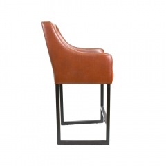 Барный стул Ливр Лофт коричневый на опоре полубарная металлическая