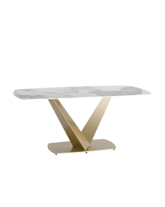 Обеденный стол Stool group Аврора 160x90 Белый мрамор