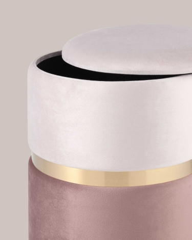 Пуф Stool Group Кэрри с ящиком велюр Розовый