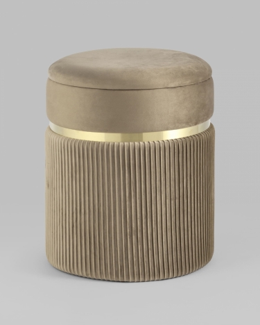 Пуф Stool Group Миранда с ящиком велюр Бежевый