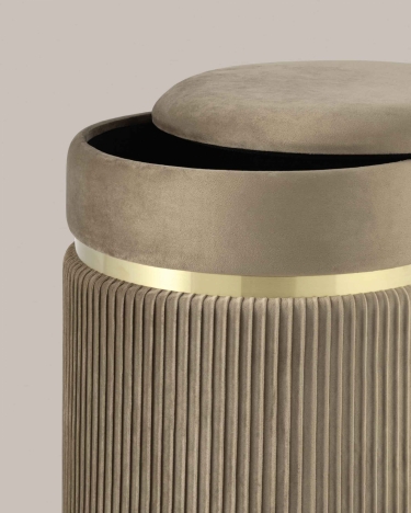 Пуф Stool Group Миранда с ящиком велюр Бежевый