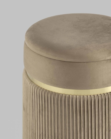 Пуф Stool Group Миранда с ящиком велюр Бежевый