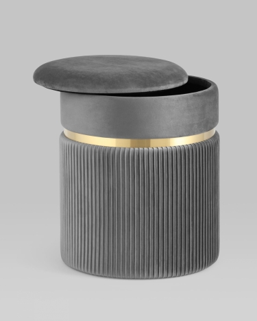 Пуф Stool Group Миранда с ящиком велюр Серый