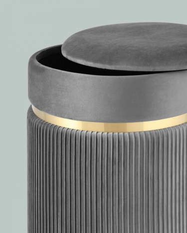 Пуф Stool Group Миранда с ящиком велюр Серый