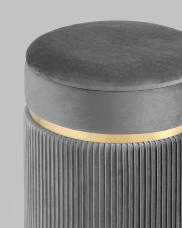 Пуф Stool Group Миранда с ящиком велюр Серый