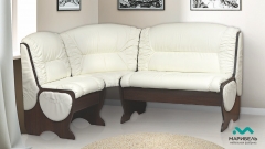 Диван кухонный угловой ДКУ-1/2 МАГ-РИВЕР Венге/Кожа темная