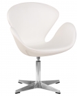 Кресло дизайнерское DOBRIN SWAN Белый кожзам P23
