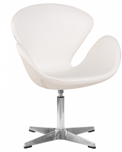 Кресло дизайнерское DOBRIN SWAN Белый кожзам P23