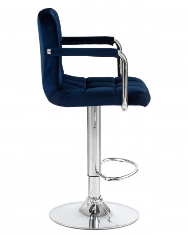 Стул барный DOBRIN DOBRIN KRUGER ARM Синий велюр MJ9-117