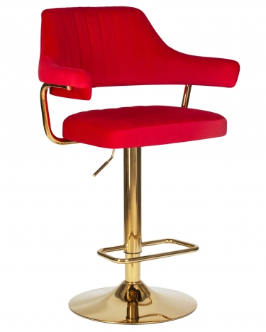 Стул барный DOBRIN DOBRIN CHARLY GOLD Красный велюр MJ9-45