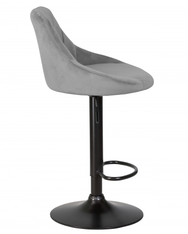 Стул барный DOBRIN DOBRIN LOGAN BLACK Серый велюр MJ9-75