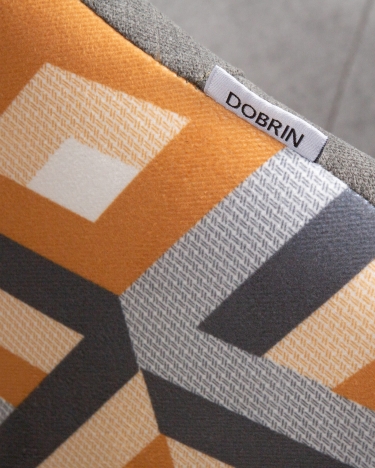 Стул обеденный Dobrin Markus ткань Candy Graphite+Escada Ochre
