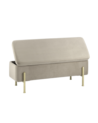 Банкетка Stool group Болейн с ящиком, велюр бежевый